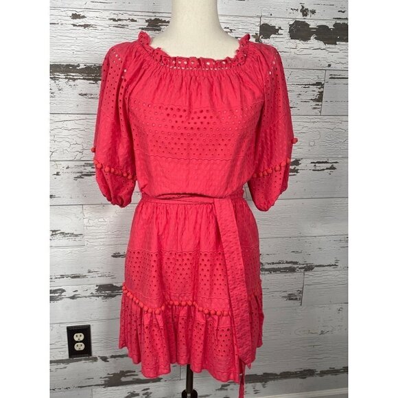 PARKER Haven Eyelet Ruffle Dress Size Red XS EUC - Picture 1 of 4